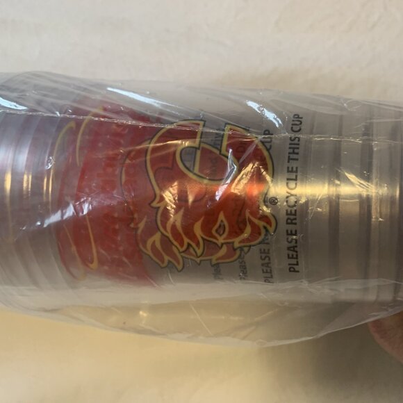 Budweiser Draft Plastic Cups Calgary Flames Full Sleeve of 50 NHL 20oz Solo Cups - Picture 1 of 5